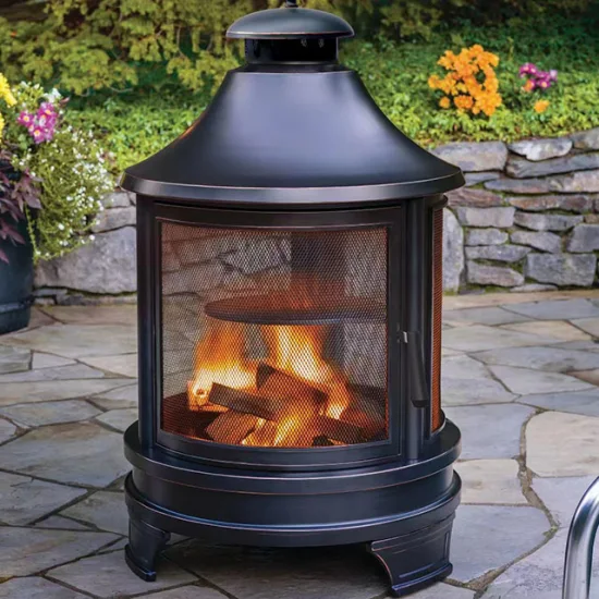 Chimenea de leña para barbacoa al aire libre, decoración de jardín